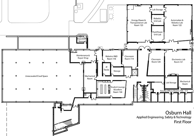 Osburn Hall First Floor Scematic