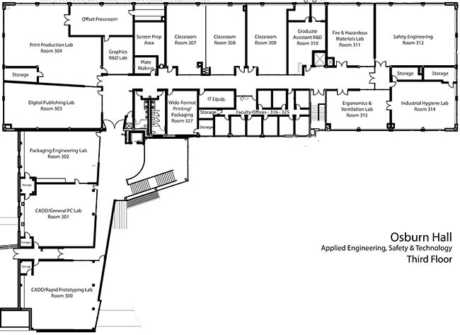 Osburn Hall Third Floor Schematic