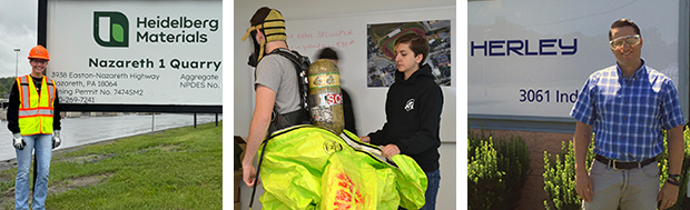 OSEH Interns pictured with company signs.