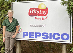 Emily Seiler pictured at her internship placement.