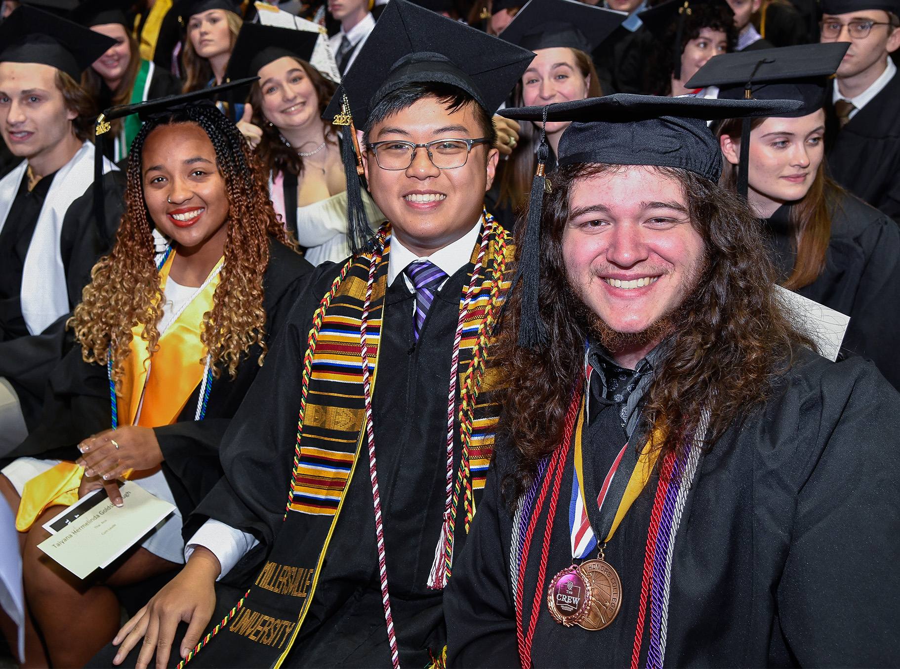 graduation photo - three students