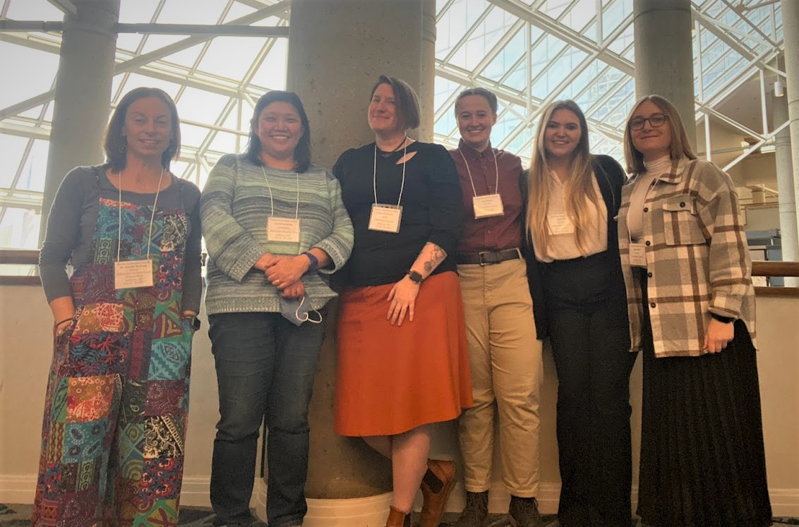 Dr. Smith, Ginger Berndt, Alicia Hill, Helen Schirf, and Amy Sheely join other members of CPSSC at the ESS conference.