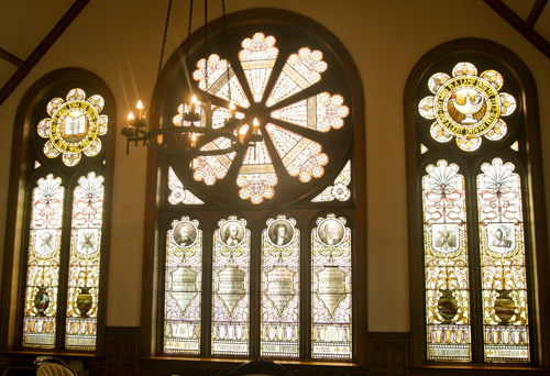 stained glass in Biemsderfer Center