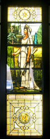 stained glass in Gordinier Hall