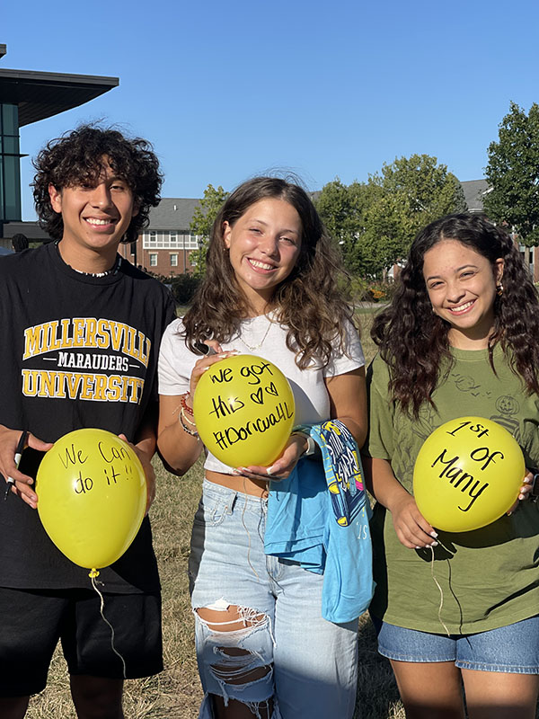 students standing in a group