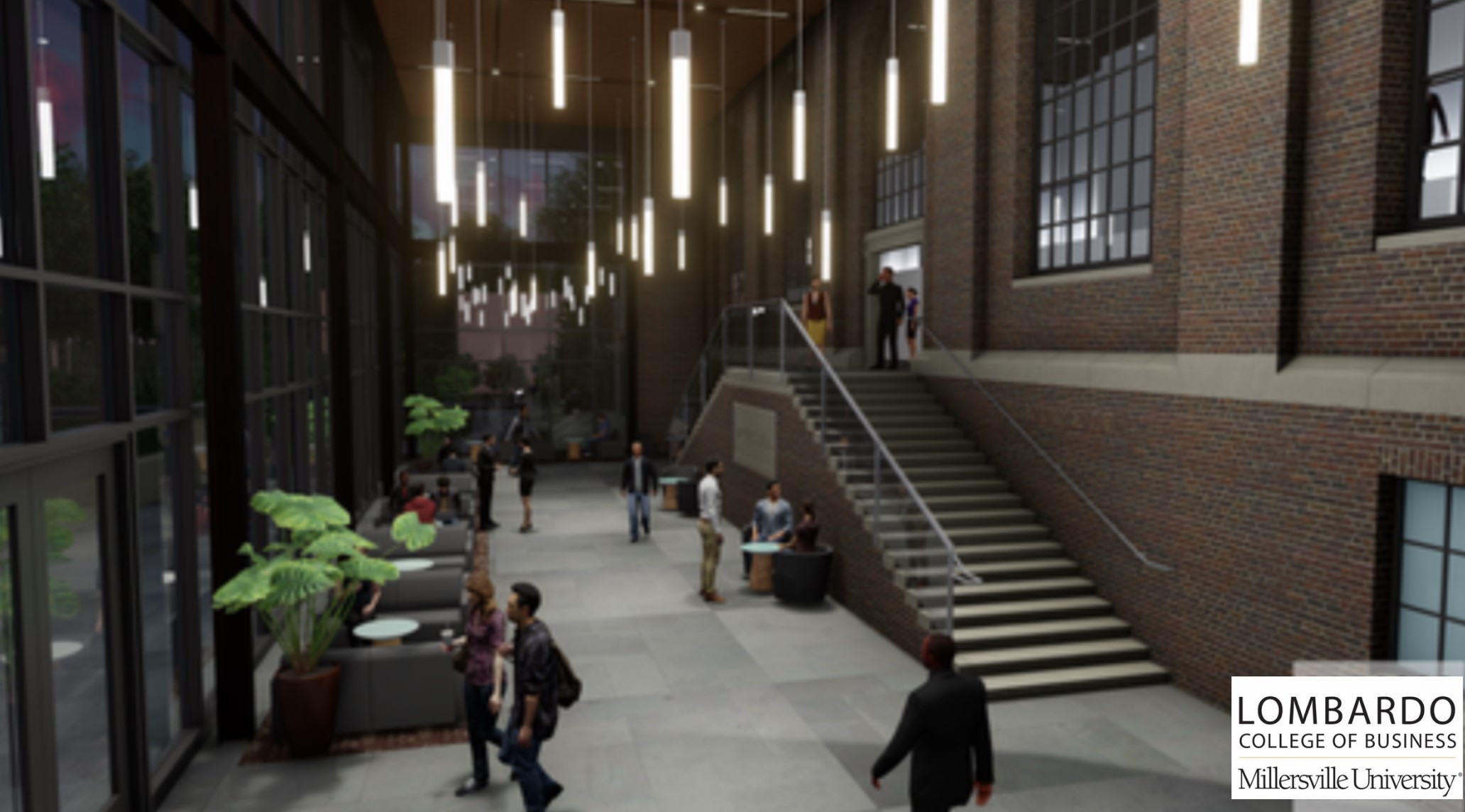 Interior rendering of the remolded Brooks Hall