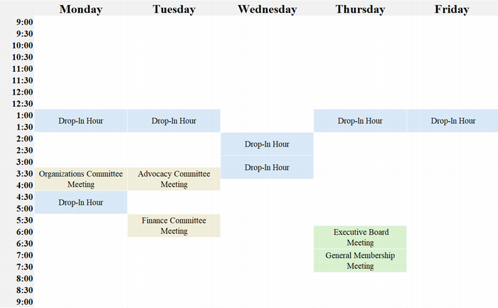 schedule of meetings