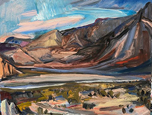 Jane Culp, Clark’s Dry Lake, 2025, oil on canvas, 18 x 24 inches