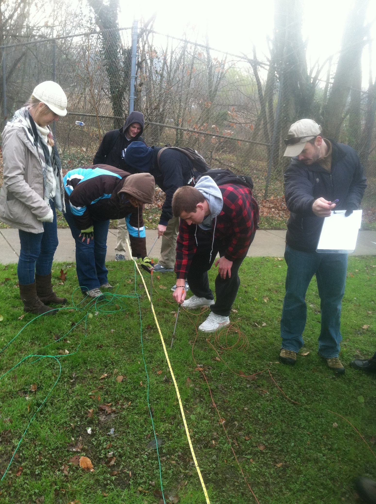 students doing geophysics