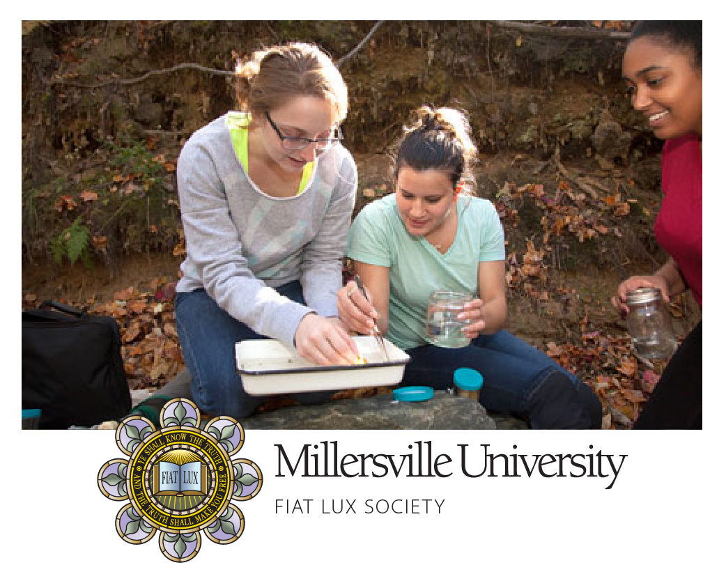 Three female students doing field research