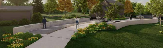 Rendering of the Divine Nine & Cultural Greek Council Unity Plots on Memorial Walkway