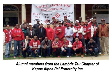 Group of alumni members from Lambda Tau chapter of Kappa Alpha Psi Fraternity