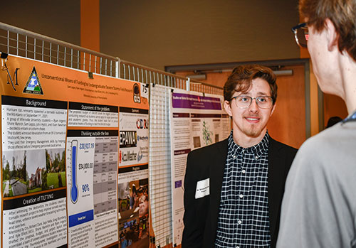 Student presenting research at Made In Millersville