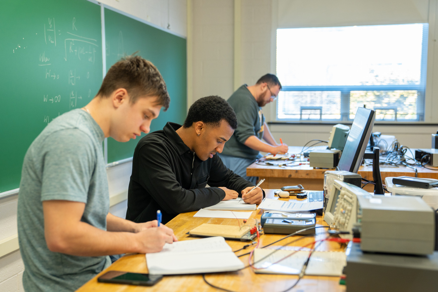 Physics students in classroom