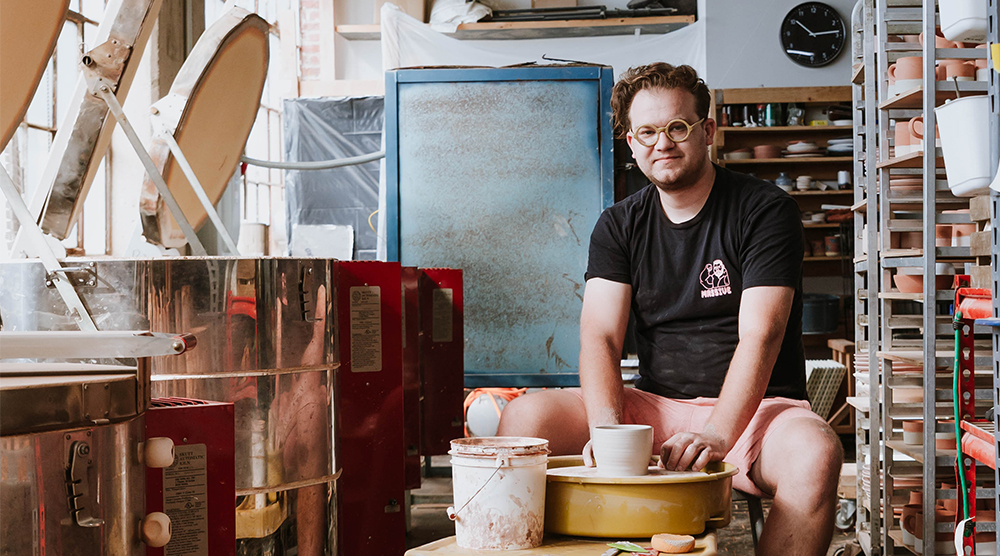 Brian Giniewski in his studio