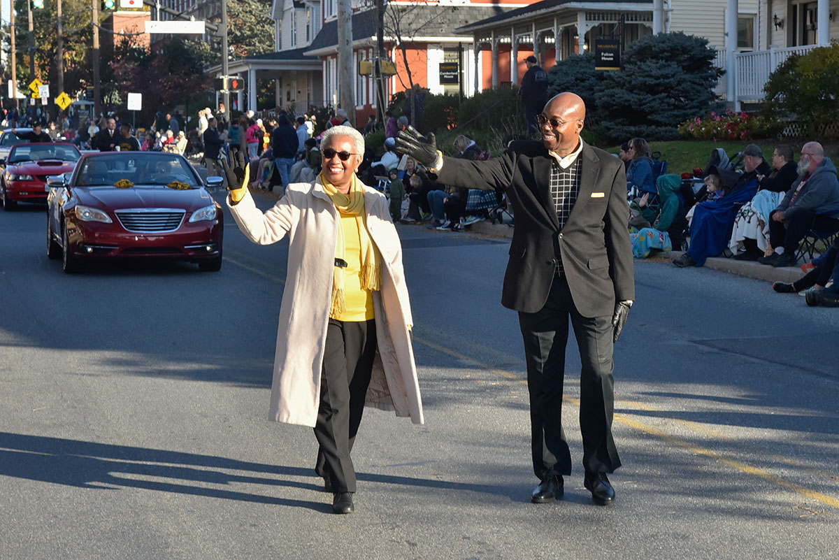 Drs. Wubah walking in the parade