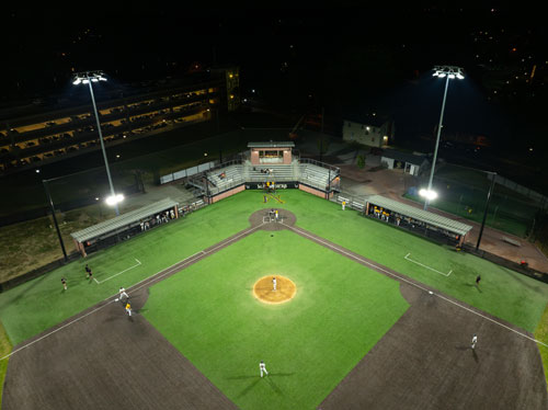 arial view of Cooper Park at night