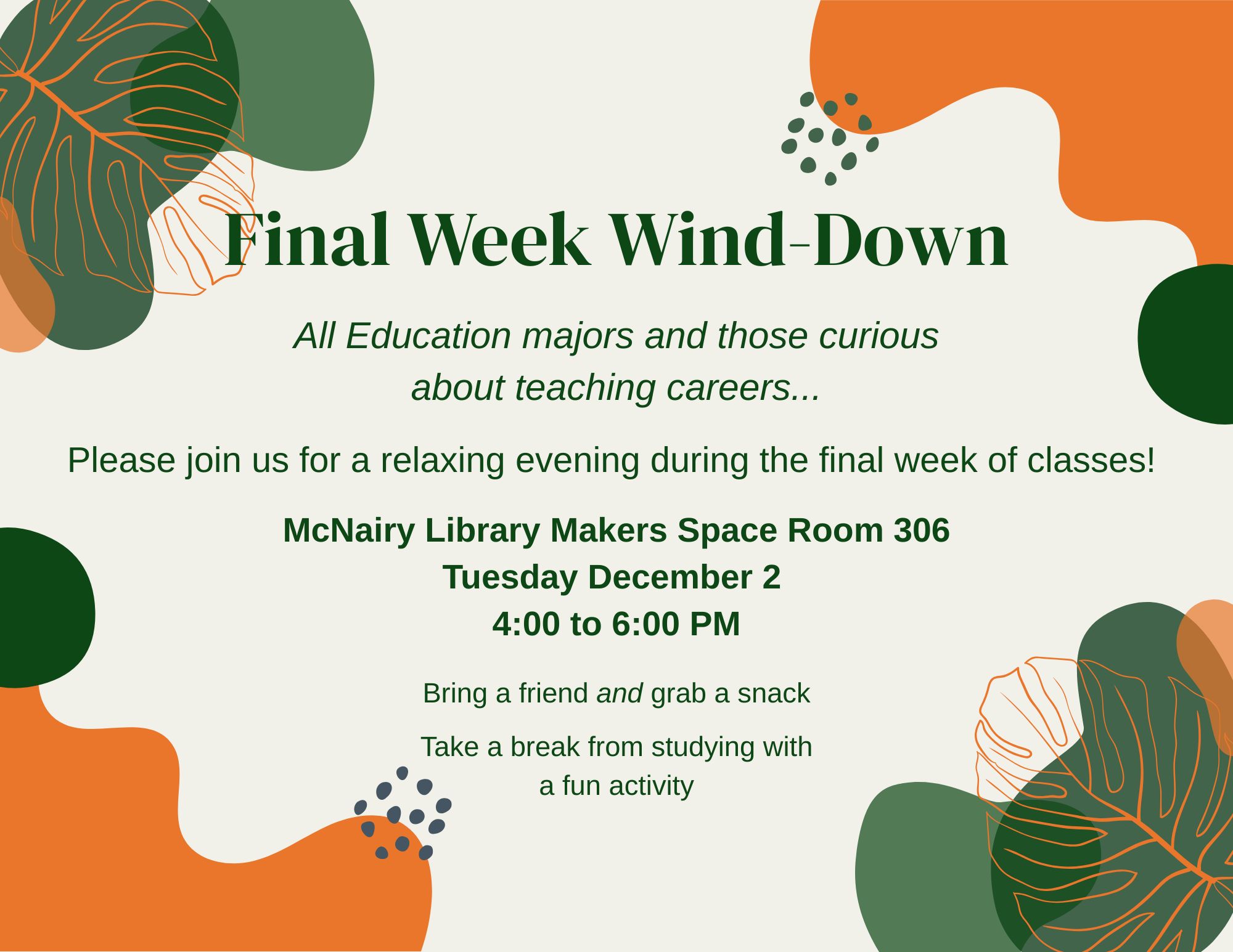 Final Week Wind Down Flyer
