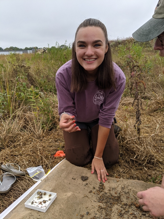 Rebecca conducting a water quality lab recently in her Ecology and Evolution course.