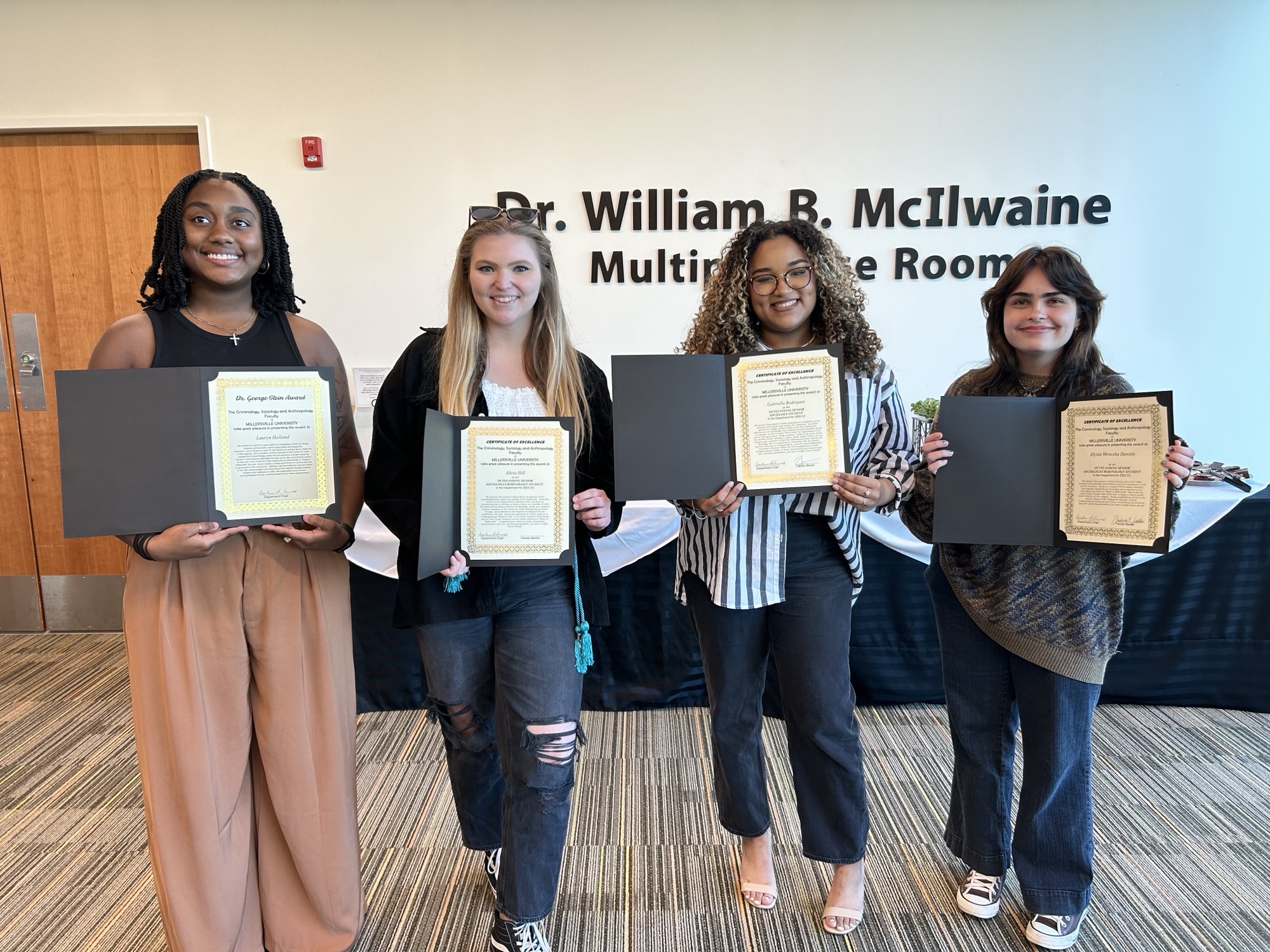 2023 Award Recipients Lauryn Holland, Alicia Hill, Gabby Rodriguez, and Alyssa Daniels