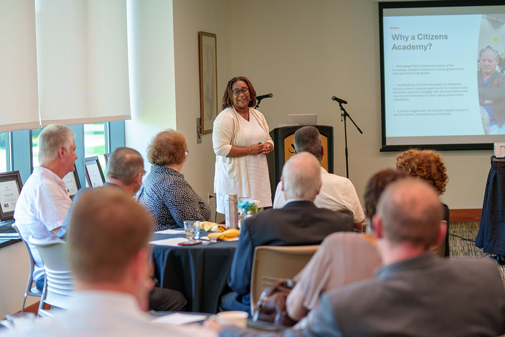 Danielle Floyd presents to the audience