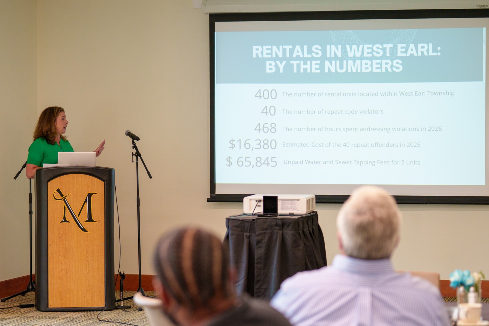 Jenna Reigel presenting her capstone to the audience
