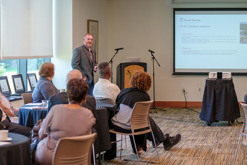 Jerrod Belvin presenting to the audience